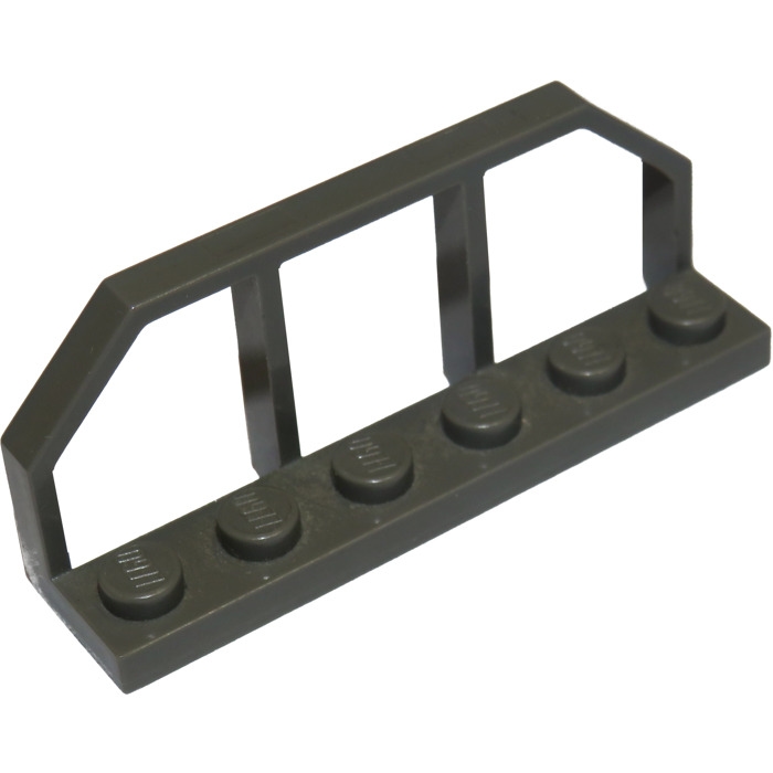 Dark Gray Plate 1 x 6 with Train Wagon Railings