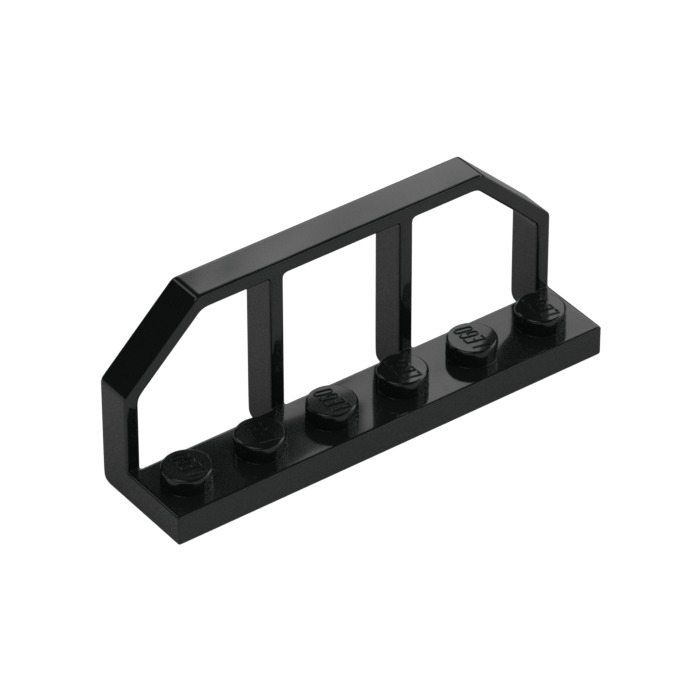 Black Plate 1 x 6 with Train Wagon Railings